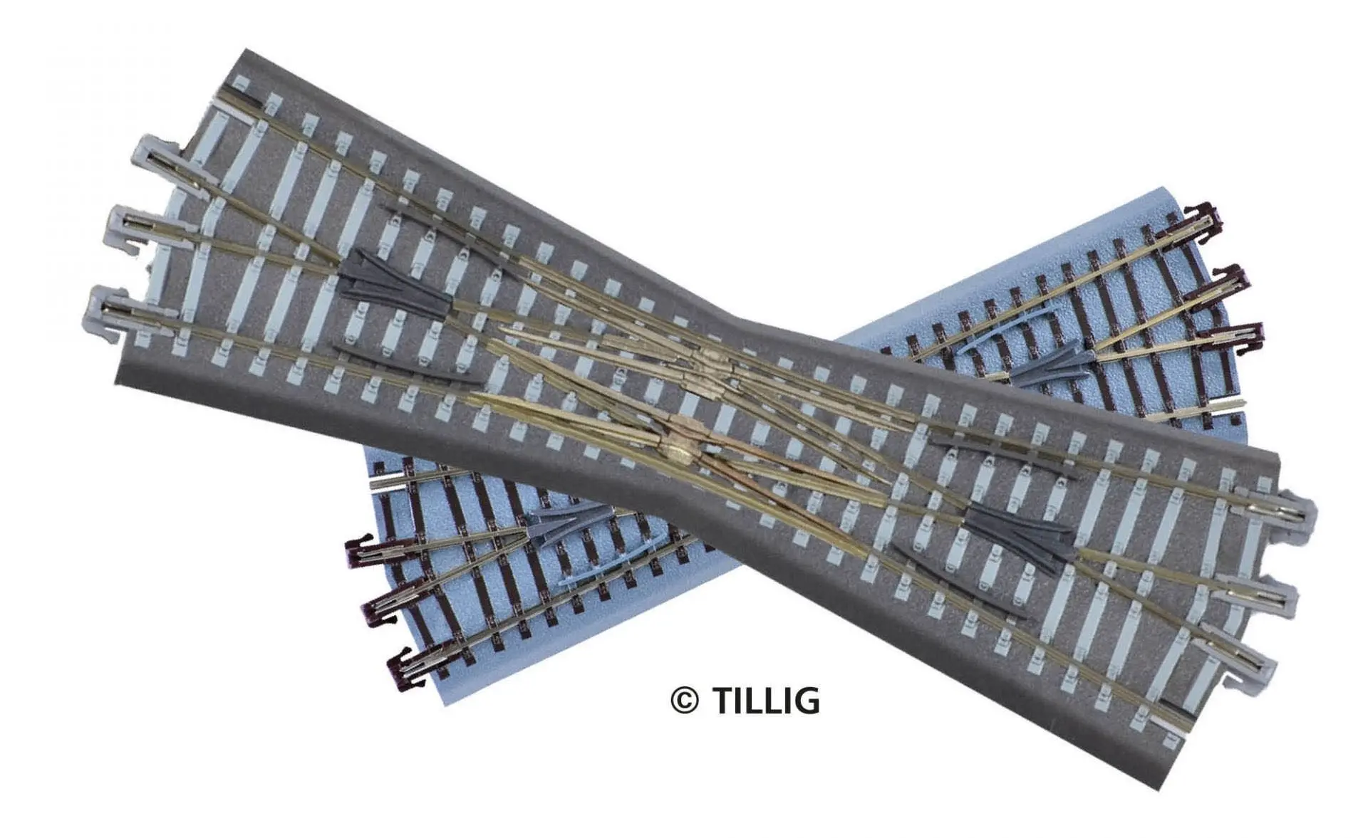 Tillig 83791 - Doppelkreuzungsweiche braun inkl. Antrieb TT 1:120