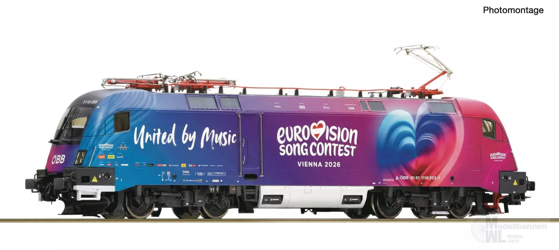 Roco 7500240 - E-Lok 1116 203-1 ÖBB Ep.VI Songcontest 2026 H0/GL