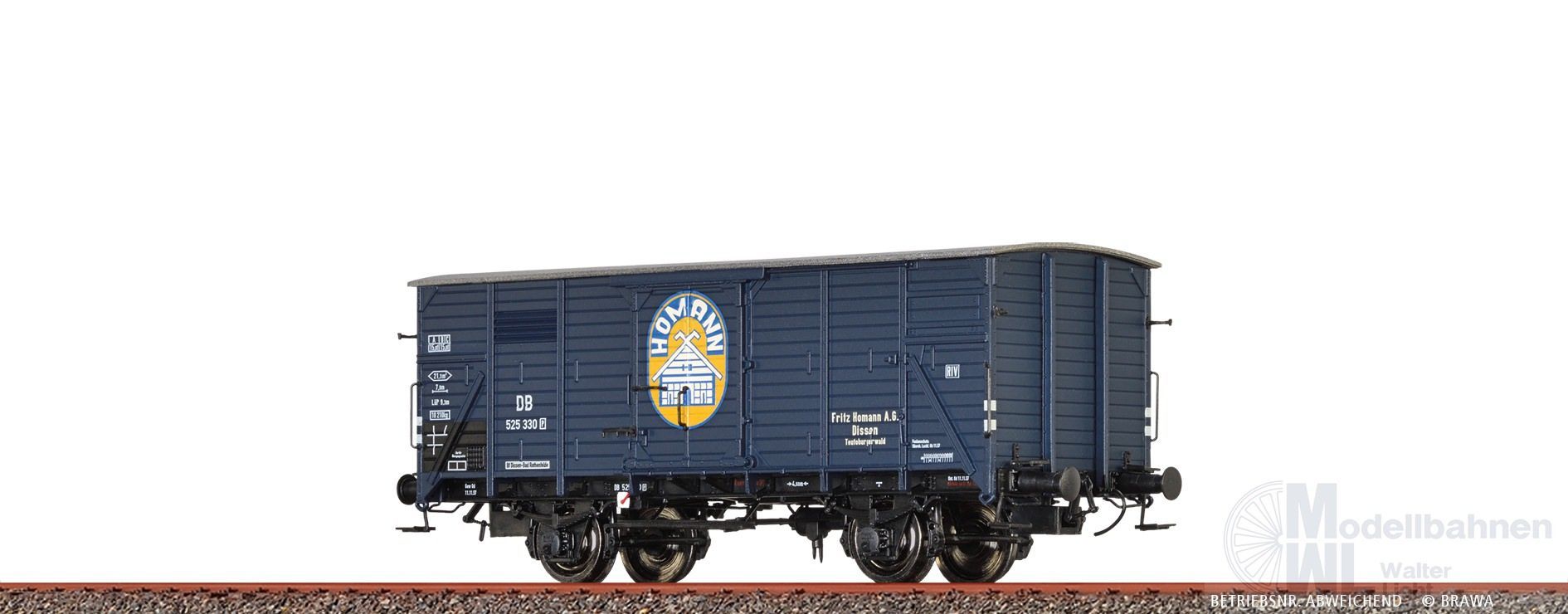 Brawa 50961 - Güterwagen ged. DB Ep.III Fritz Homann G10 H0/GL Brawa 50961 - Güterwagen ged. DB Ep.III Fritz Homann G10 H0/GL