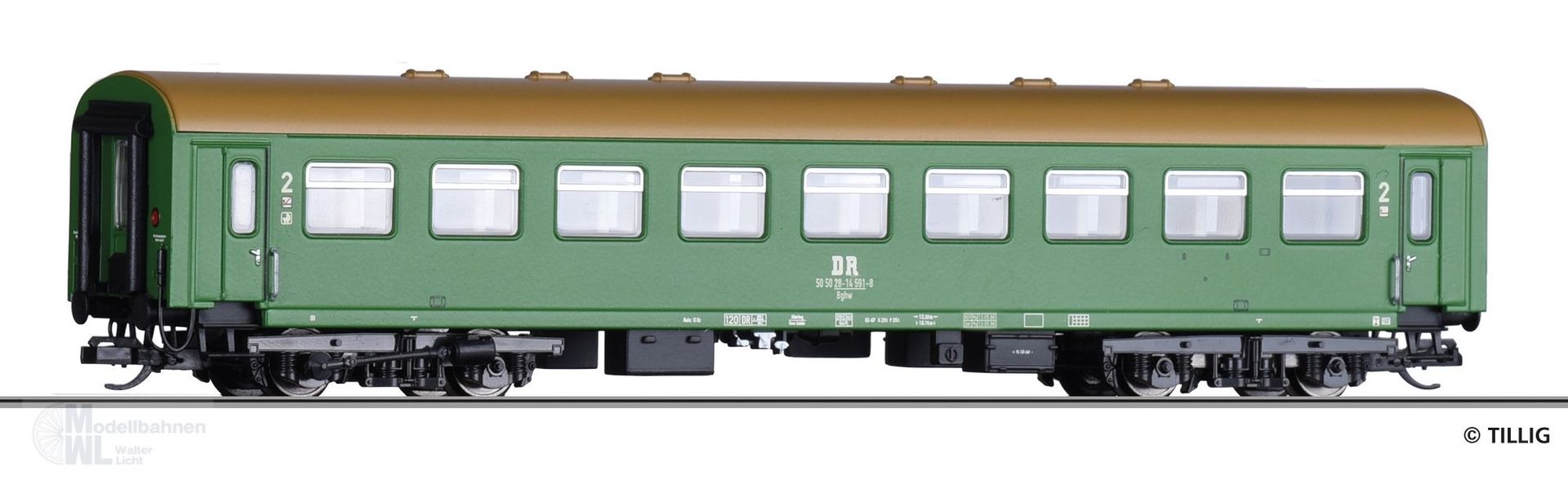 Tillig 16628 - Personenwagen DR Ep.IV 2.Kl. Bghw TT 1:120