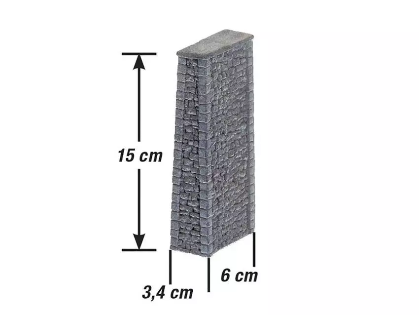 Noch 58669 - Brückenpfeiler Bruchstein Viadukt 15 cm hoch H0e / H0m