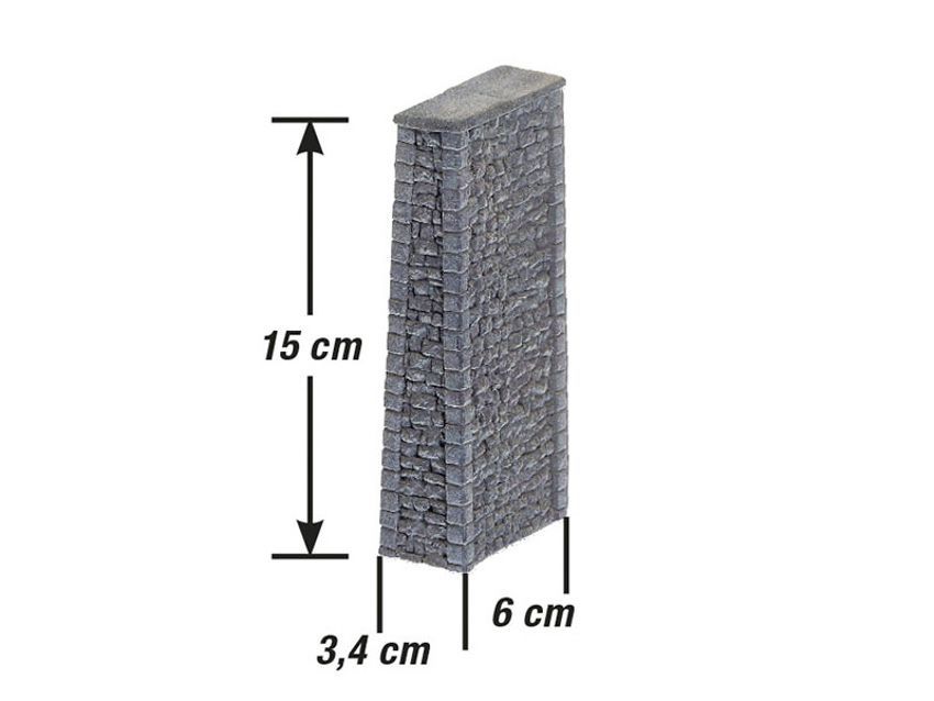 Noch 58669 - Brückenpfeiler Bruchstein Viadukt 15 cm hoch H0e / H0m