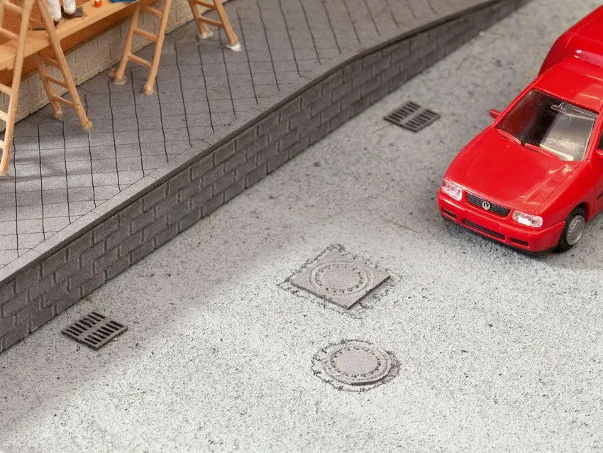Noch 14218 - Kanaldeckel und Gullys 25 Stück H0 1:87
