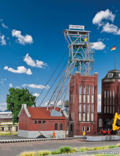 Kibri 39845 - Förderturm mit Maschinenhaus inkl. Antrieb - ersetzt 49845 H0 1:87