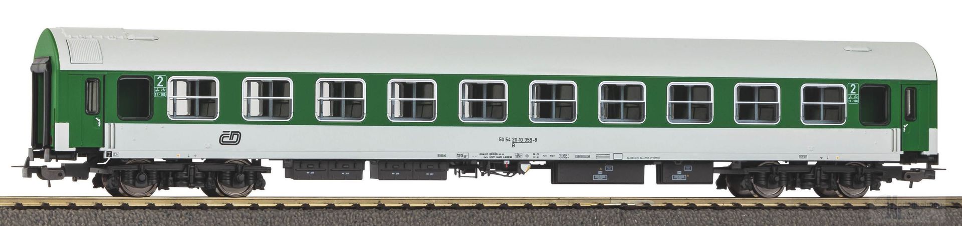 Piko 58560 - Personenwagen CD Ep.V 2.Kl. grün/grau H0/GL
