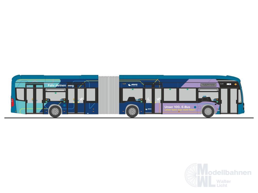 Rietze 77639 - Mercedes-Benz eCitaro G MVG München - 100. E-Bus H0 1:87