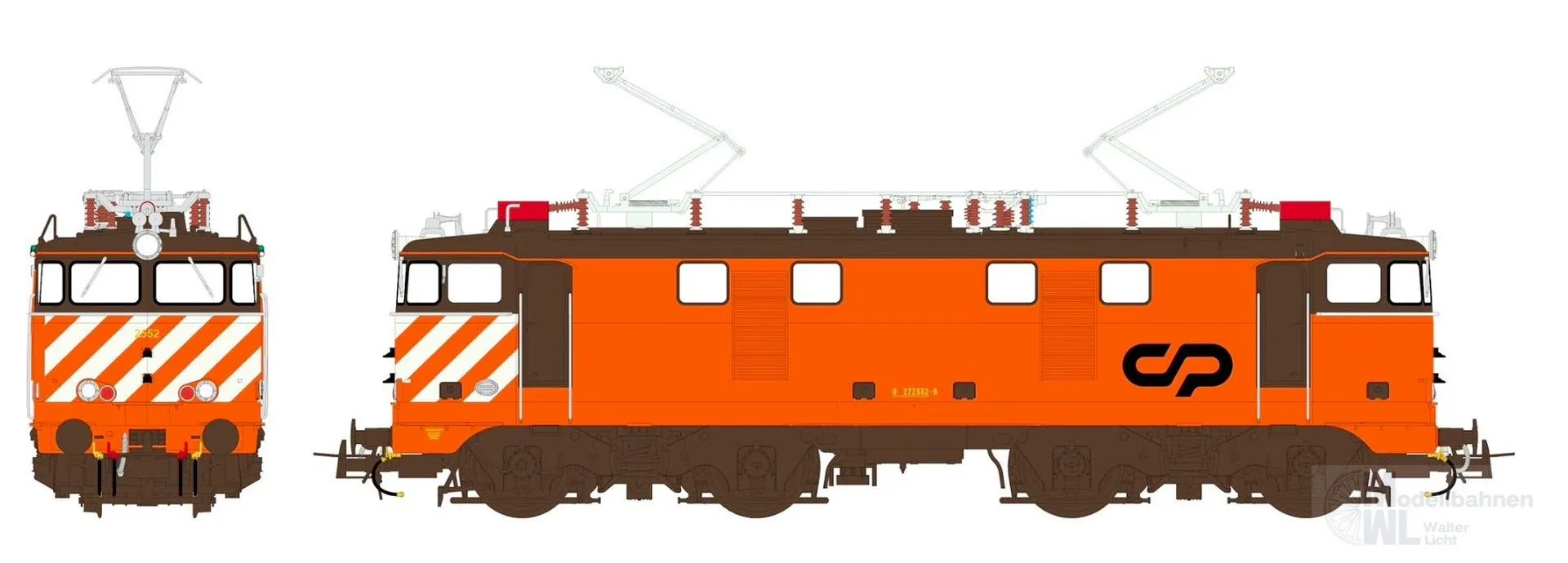 Sudexpress S255226 - E-Lok BR 2552 CP Ep.V Laranja Anos 2000 (c/UM) H0/GL