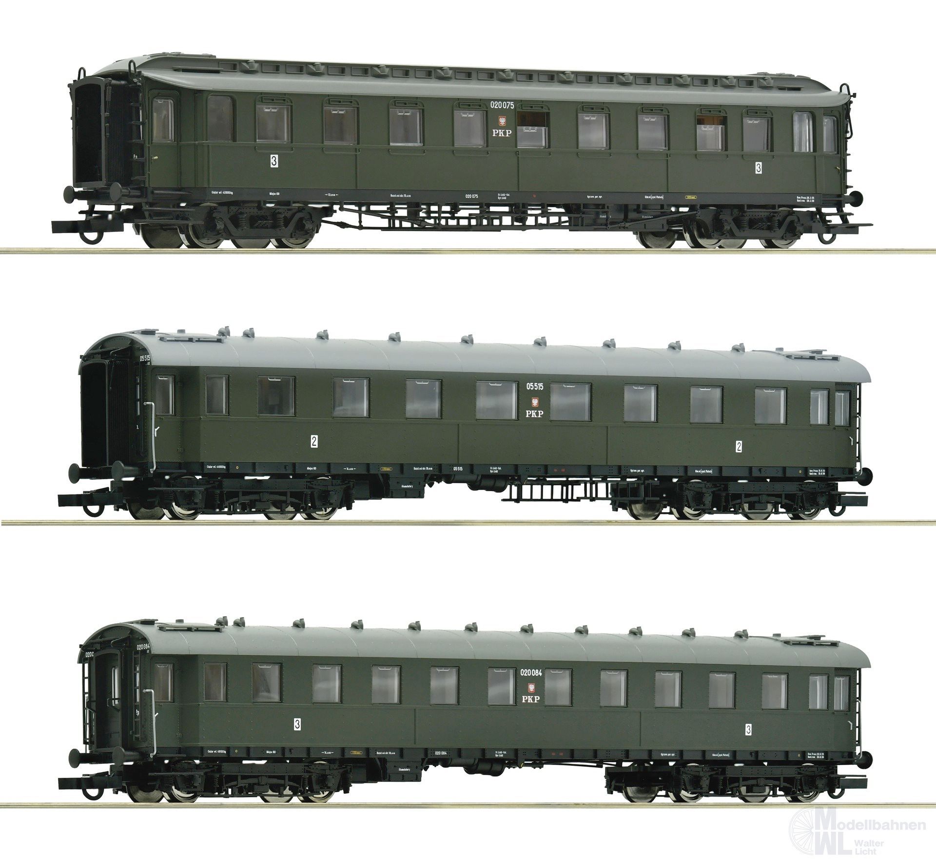 Roco 6200112 - Personenwagen Set PKP Ep.III 3.tlg. H0/GL
