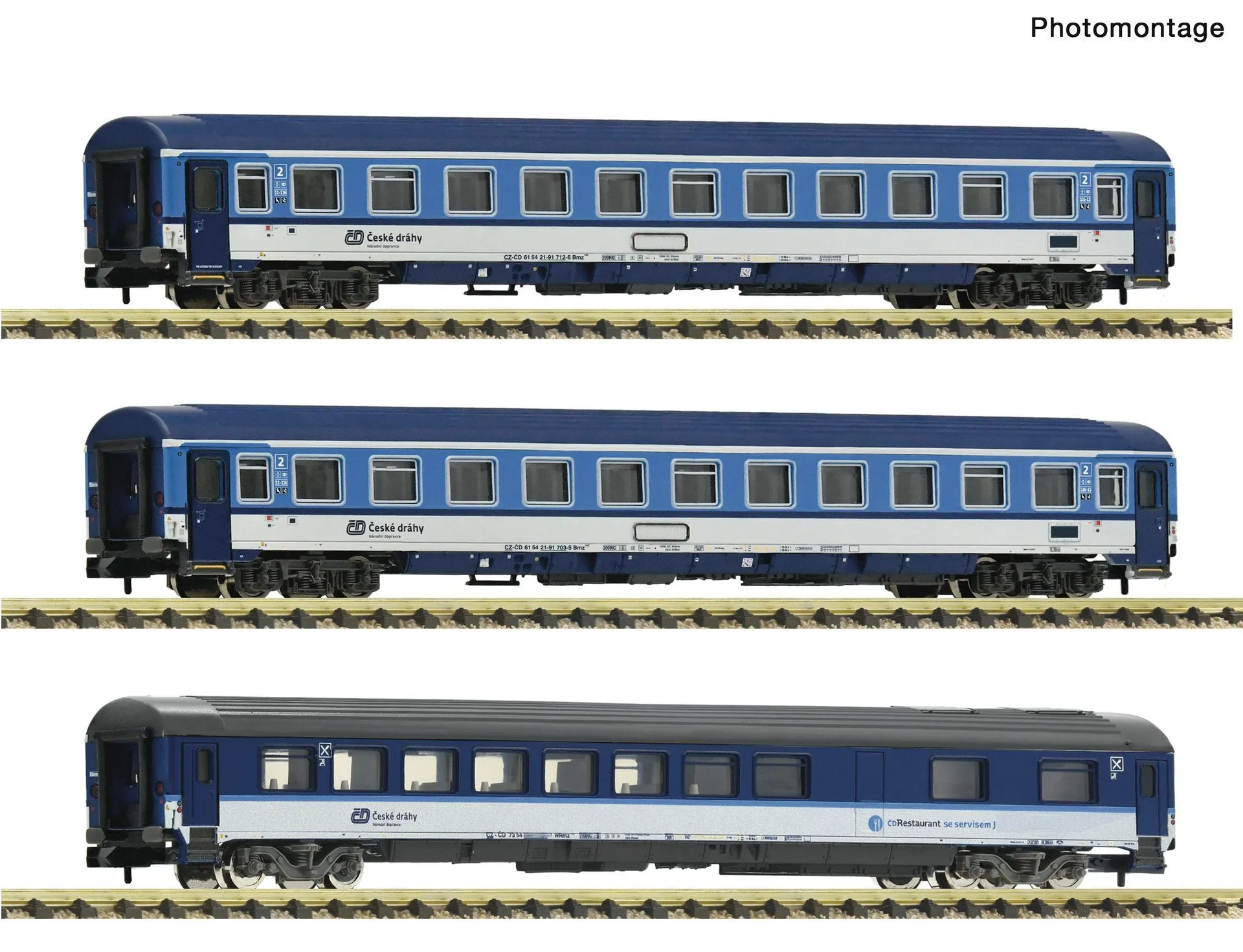 Fleischmann 6260120 - Personenwagen Set CD Ep.VI EC 3.tlg. N 1:160