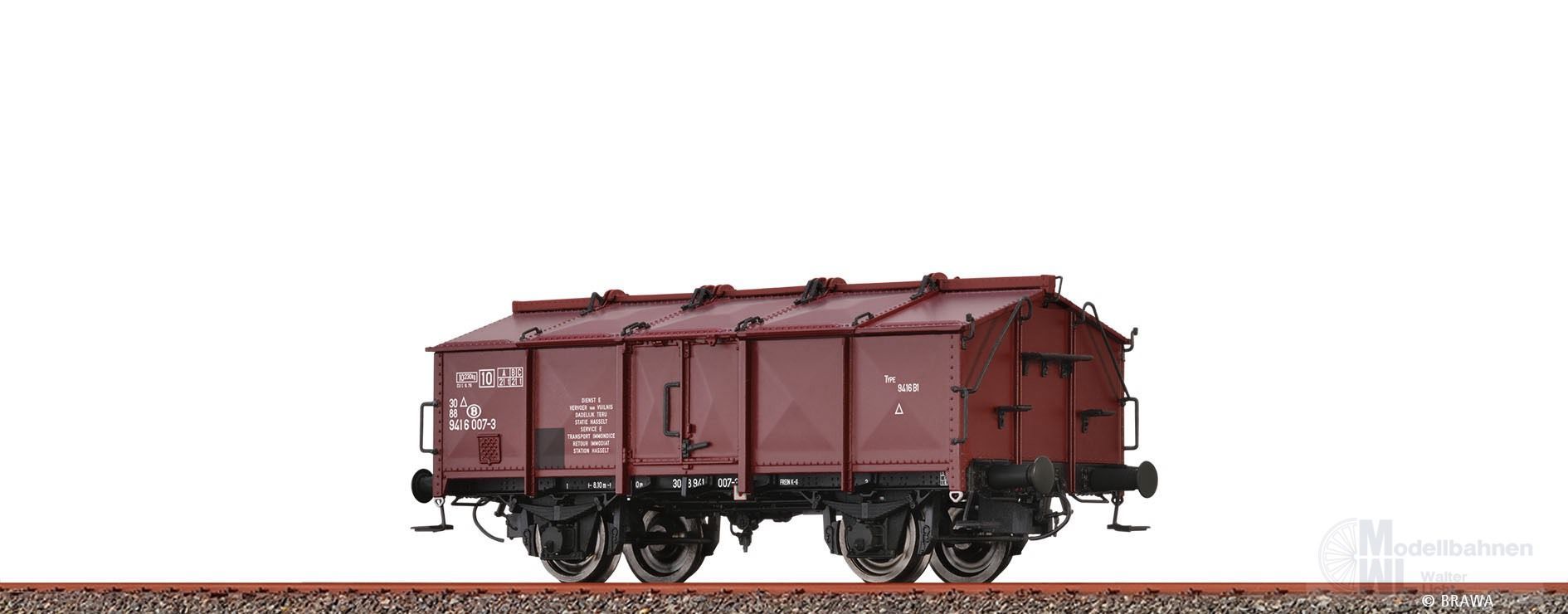 Brawa 50569 - Klappdeckelwagen SNCB Ep.IV Typ K H0/GL