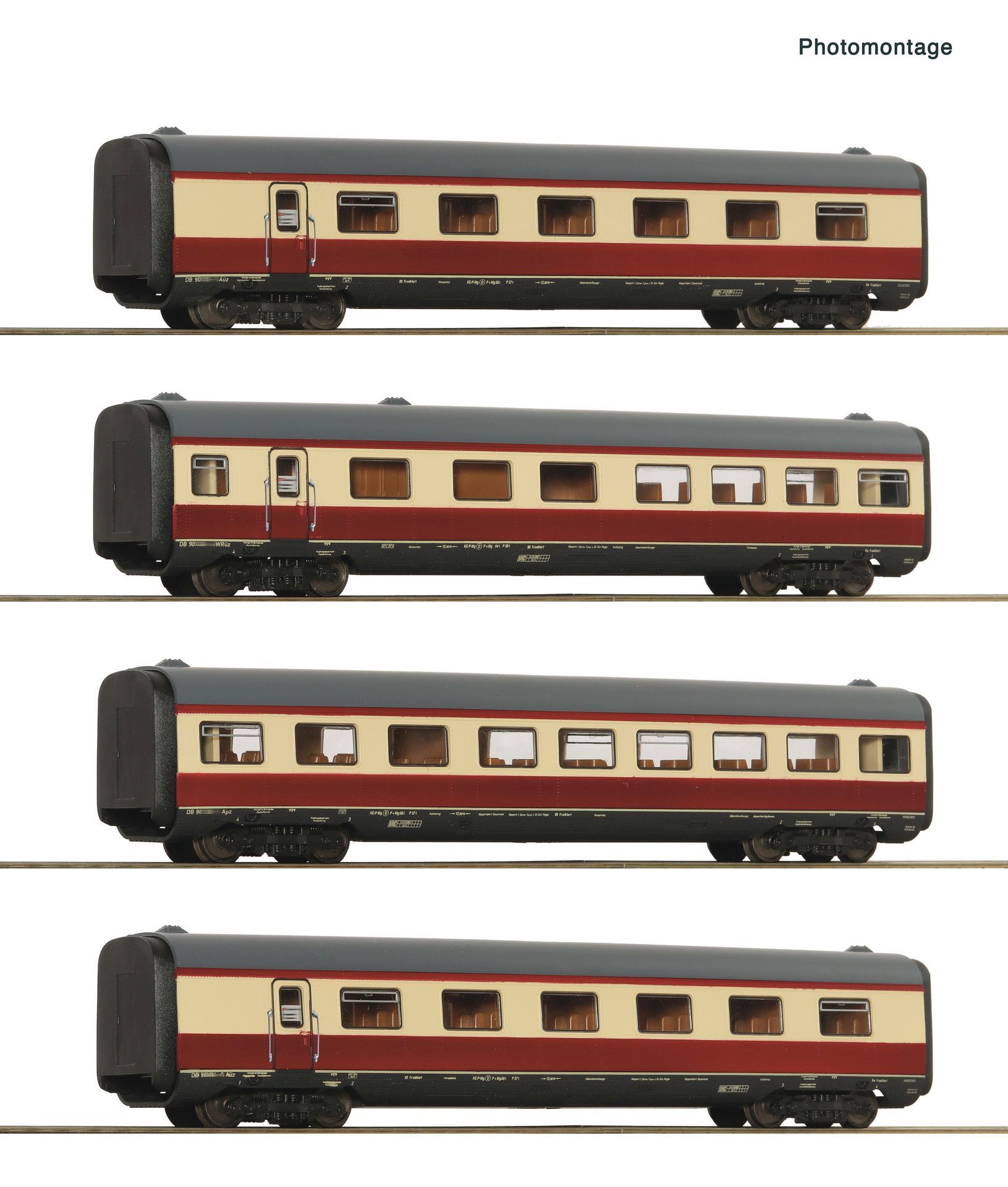 Roco 7700026 - 4-teiliges Set Ergänzungswagen BR 601 DB. H0/GL