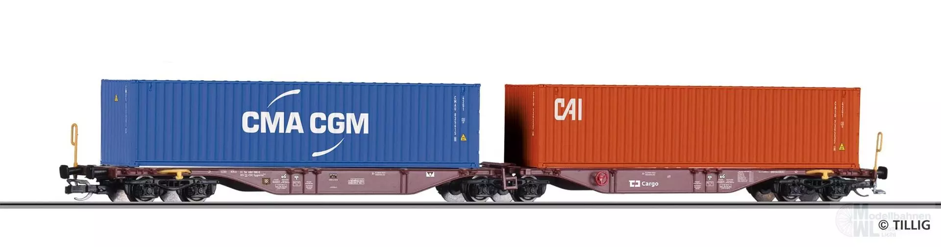 Tillig 18080 - Containertragwagen CD Cargo Ep.VI Sggmrss 578.0 TT 1:120