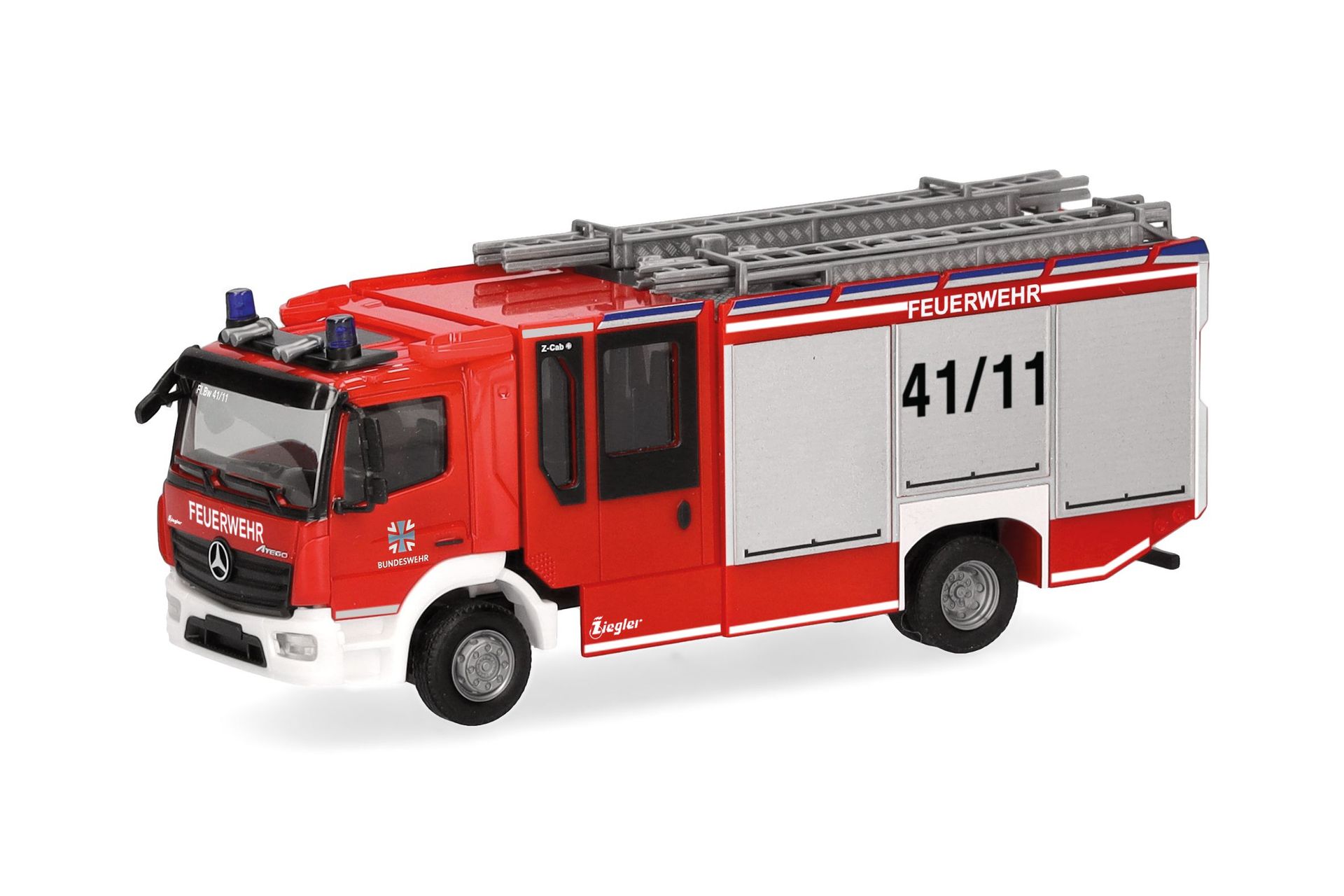 Herpa 747449 - Mercedes-Benz Atego 13 Z-Cab Bundeswehr/Feuerwehr H0 1:87