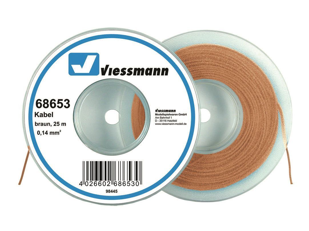 Viessmann 68653 - Kabel auf Abrollspule 0,14mm braun 25 Meter