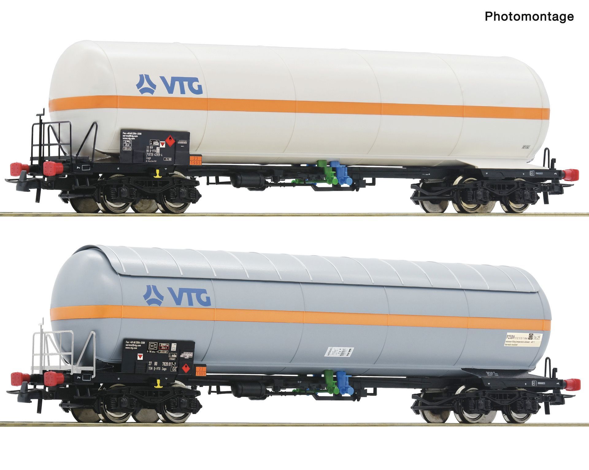 Roco 6600450 - 2er Set Druckgaskesselwagen VTG
