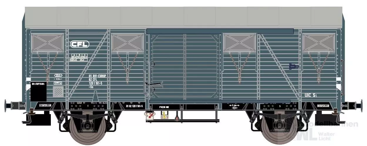 Exact Train 20963 - Güterwagen gedeckt CFL Ep.IV H0/GL