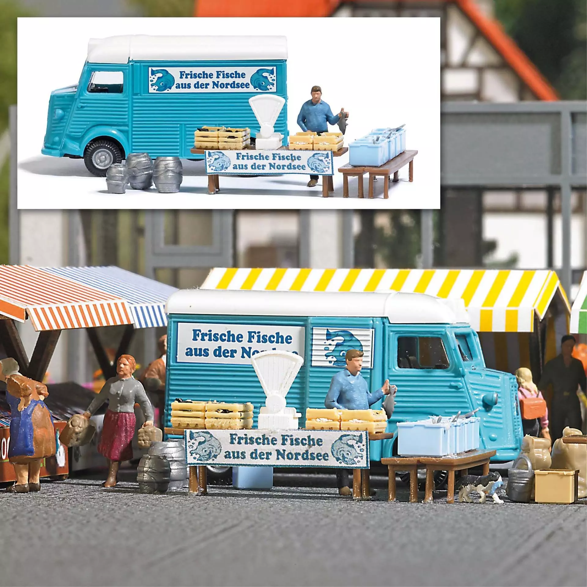 Busch 7990 - A-Set: Fischhändler H0 1:87