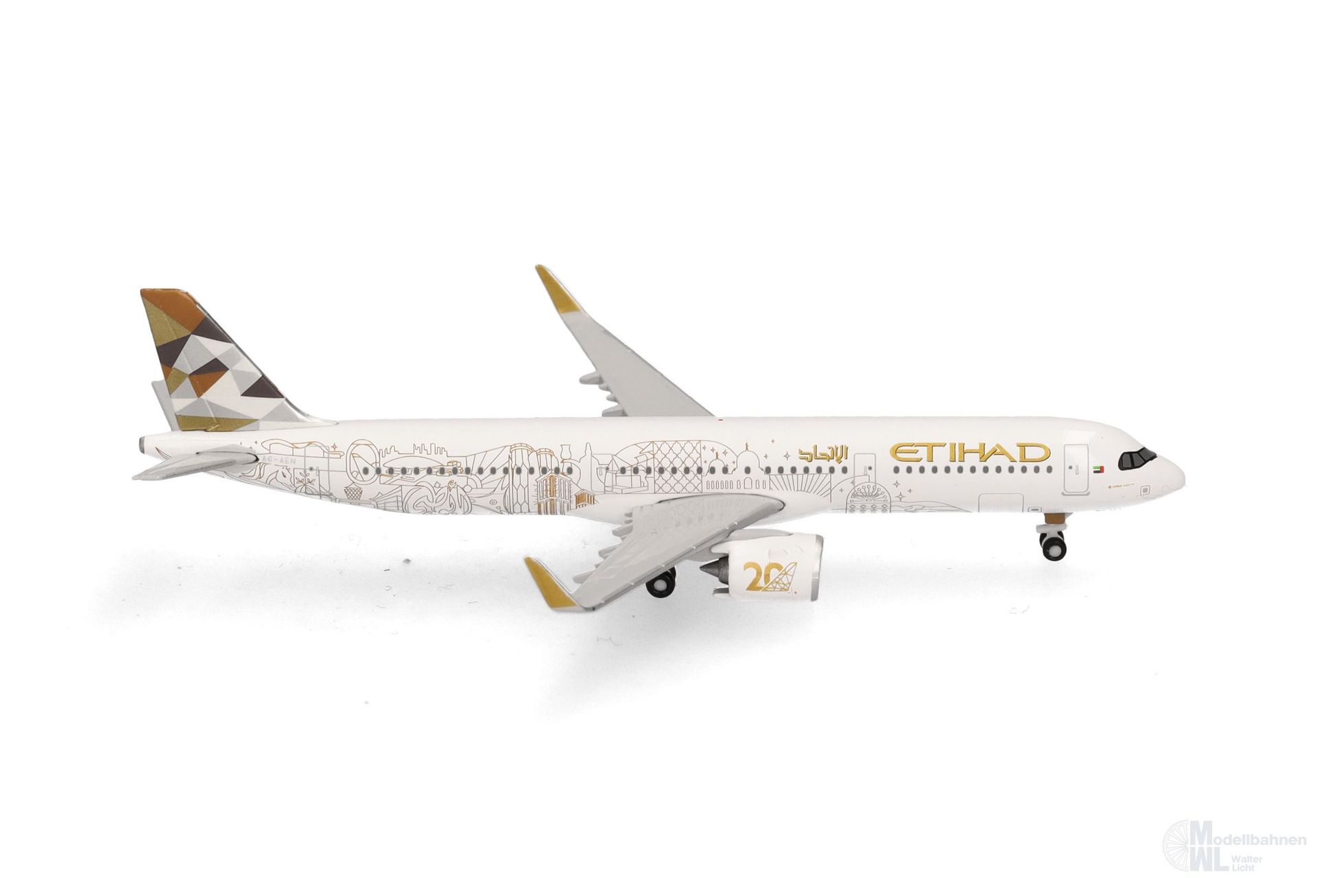 Herpa 538473 - Airbus A321neo Etihad 20th Anniversary H0 1:500