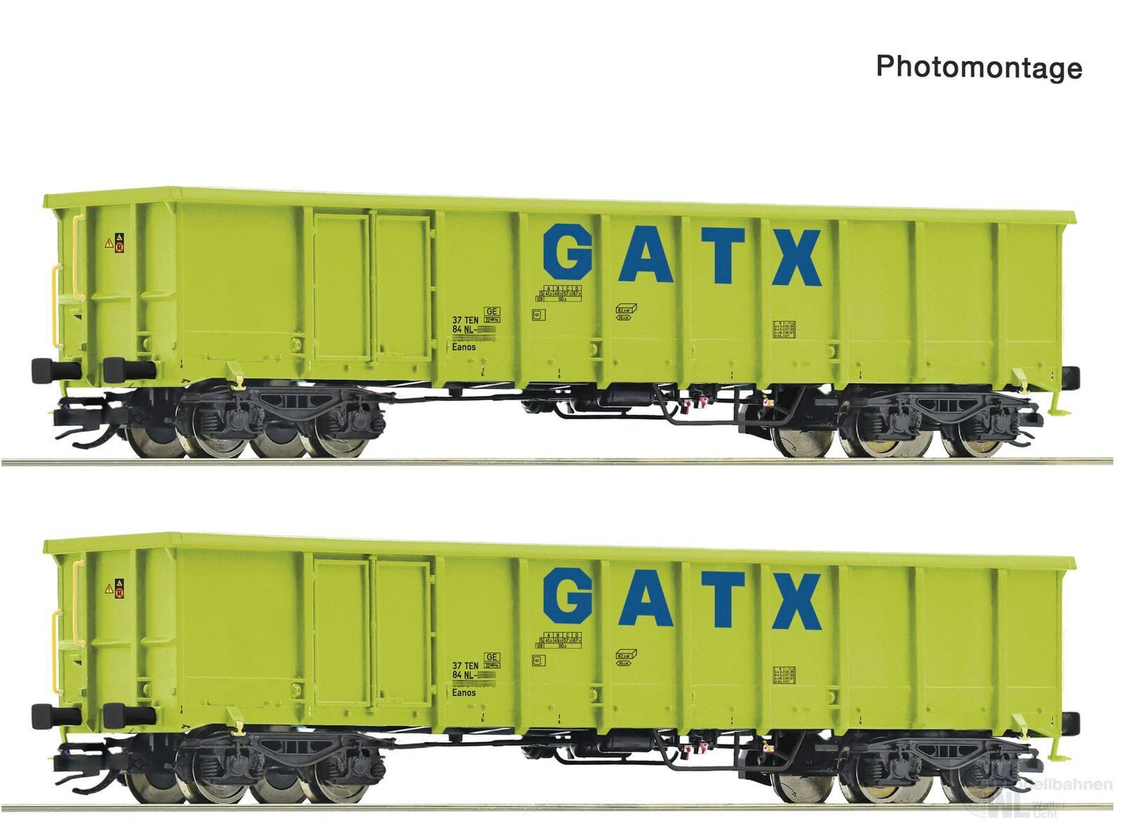 Roco 6680054 - Güterwagen Set GATX Ep.VI EANOS 2.tlg. TT 1:120
