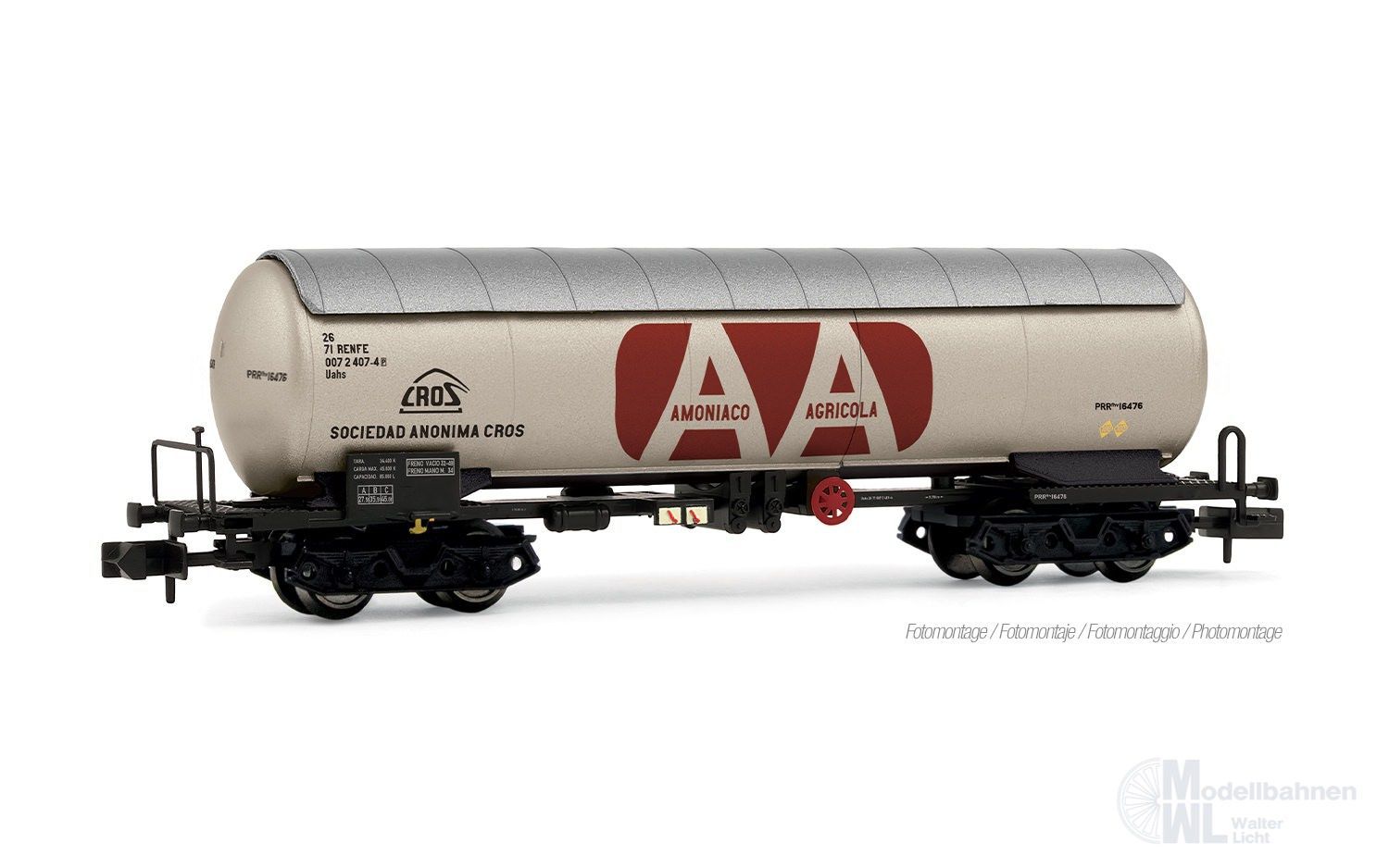Arnold 6722 - Gaskesselwagen RENFE Ep.IV/V PRR Amoniaco Anhidro N 1:160