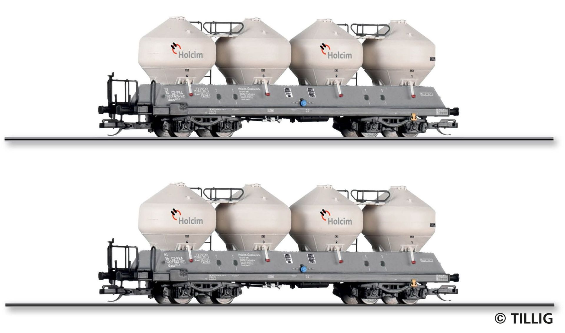 Tillig 01118 - Güterwagen Set Holcim Ep.VI Cesko a.s. 2.tlg. TT 1:120