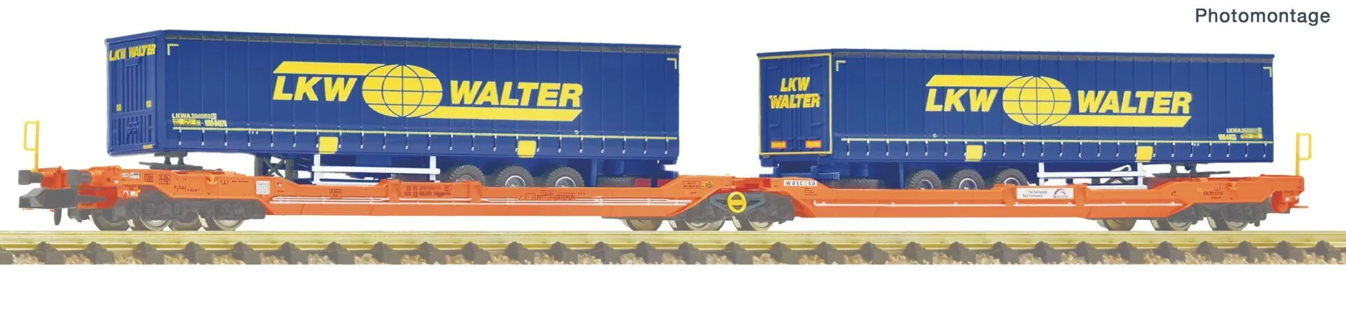 Fleischmann 6660212 - Doppeltaschenwagen T3000e Wasocsa Ep.VI Auflieger Walter N 1:160