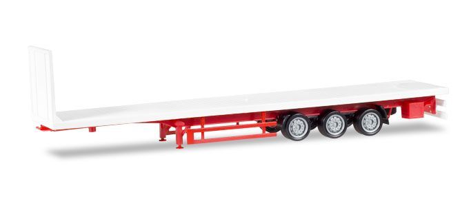 Herpa 76845 - Lowliner-Flachbett-Auflieger 3-achs weiß 1:87