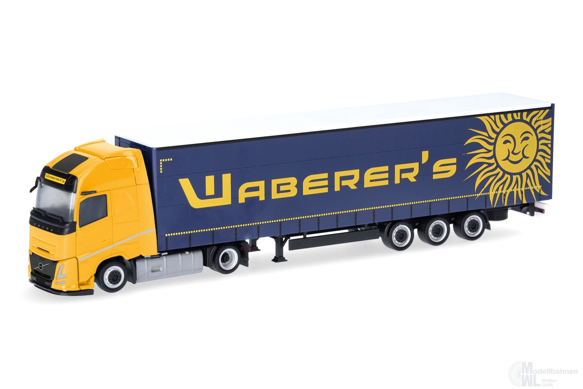 Herpa 321808 - Volvo FH Aero Globetrotter XL Gardinenplanen Sattelzug Waberer´s H0 1:87