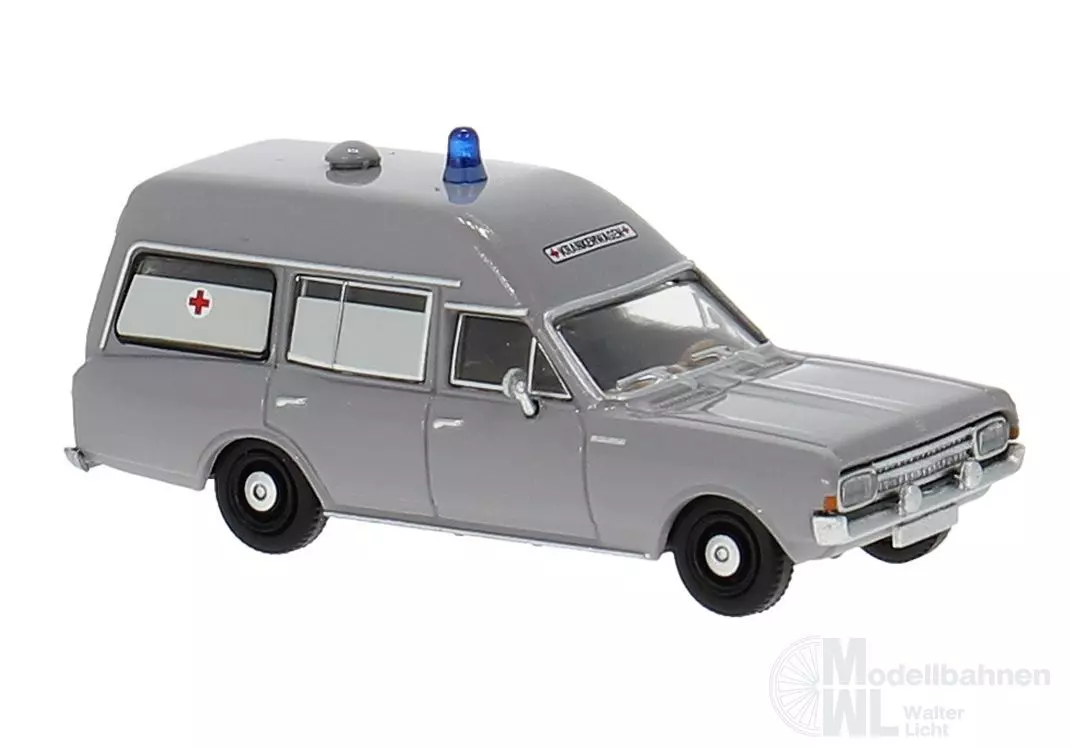 Brekina 20671 - Opel Rekord C KTW neutral in grau H0 1:87