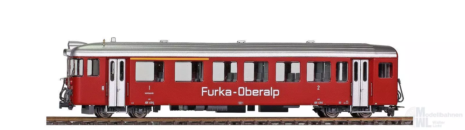 Bemo 3275209 - Steuerwagen ABt 4194 FO Ep.III dunkelrot einseitig Furka-Oberalp weiß H0m