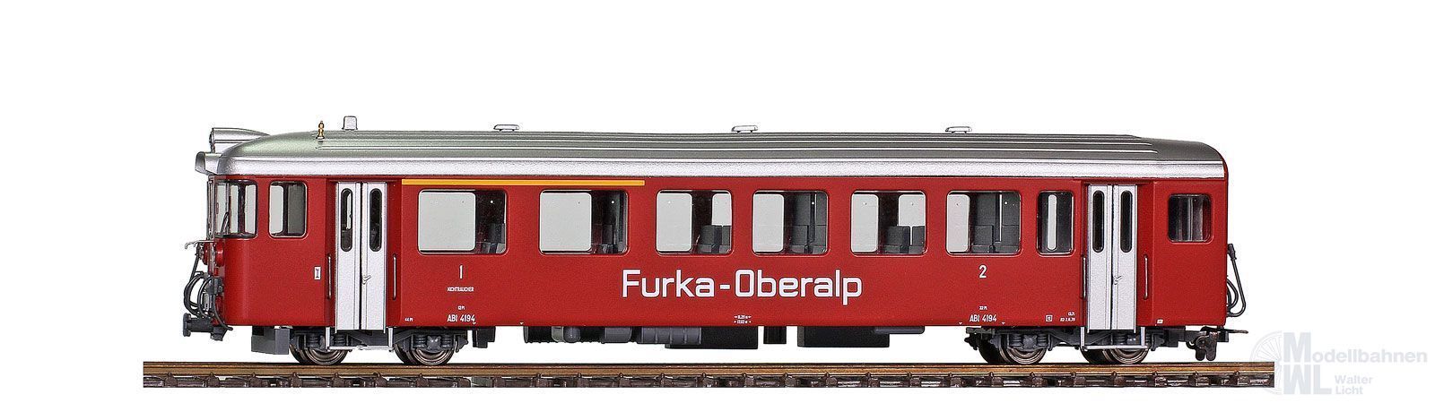 Bemo 3275209 - Steuerwagen ABt 4194 FO Ep.III dunkelrot einseitig Furka-Oberalp weiß H0m
