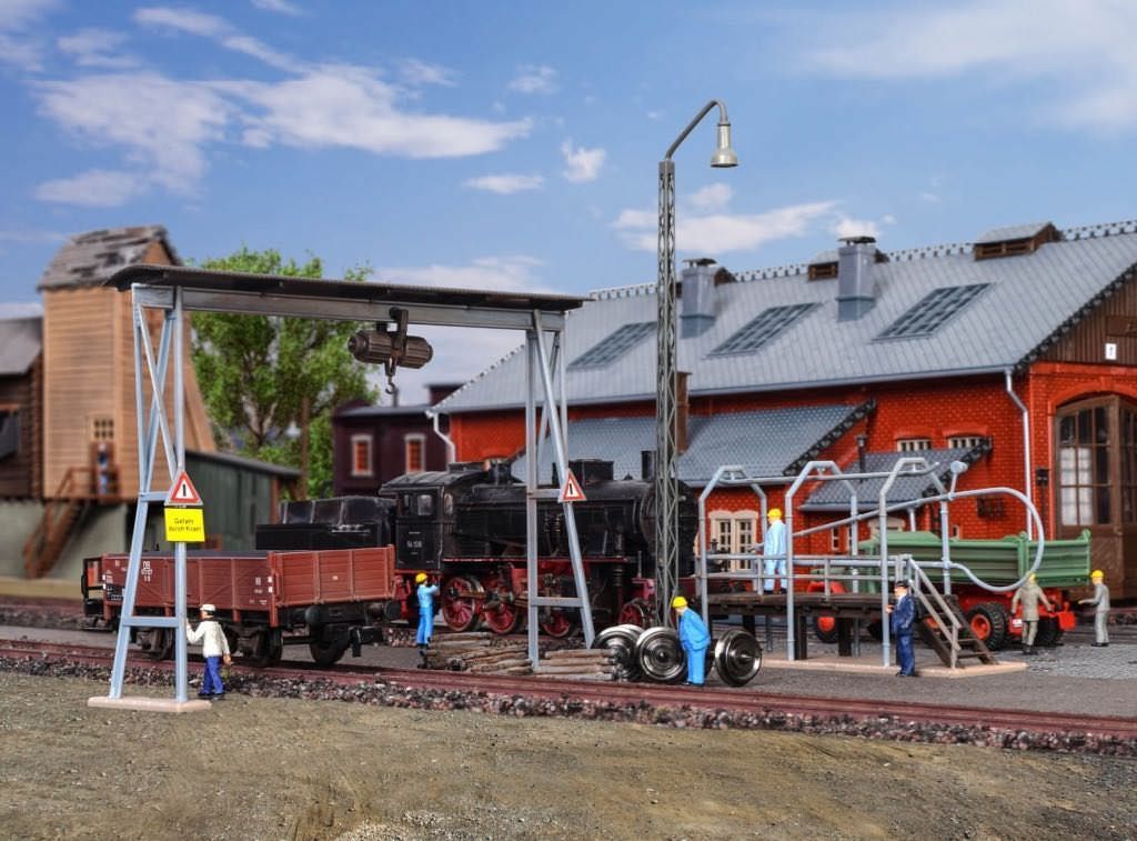 Vollmer 45747 - Rohrblasgerüst und Bockkra H0 1:87