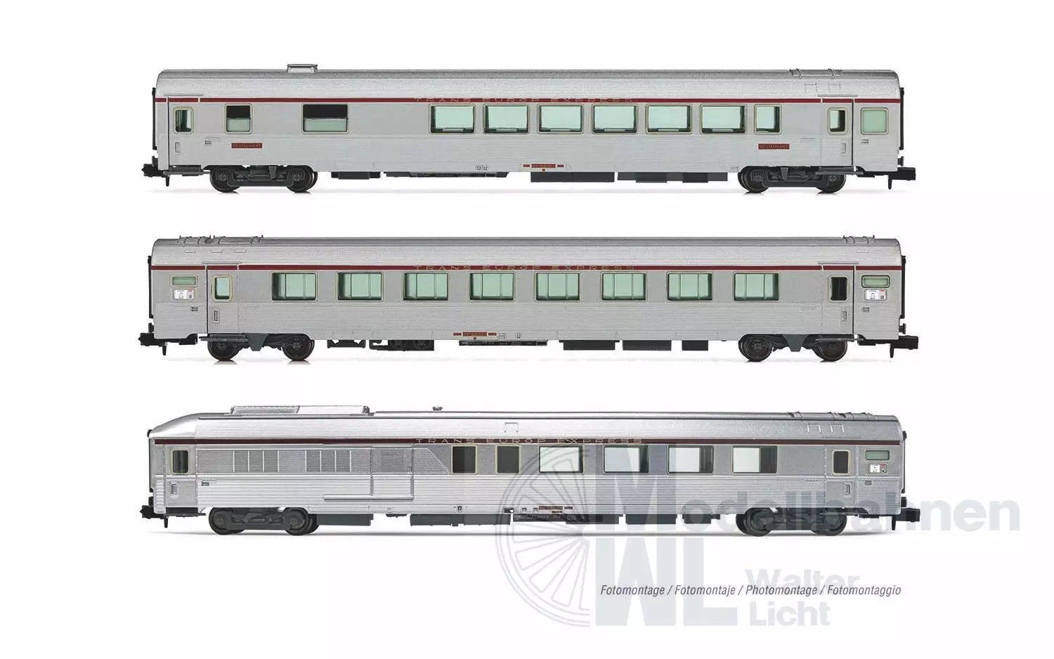 Arnold 4500 - Personenwagen Set SNCF Ep.IV TEE Mistral 3.tlg. N 1:160