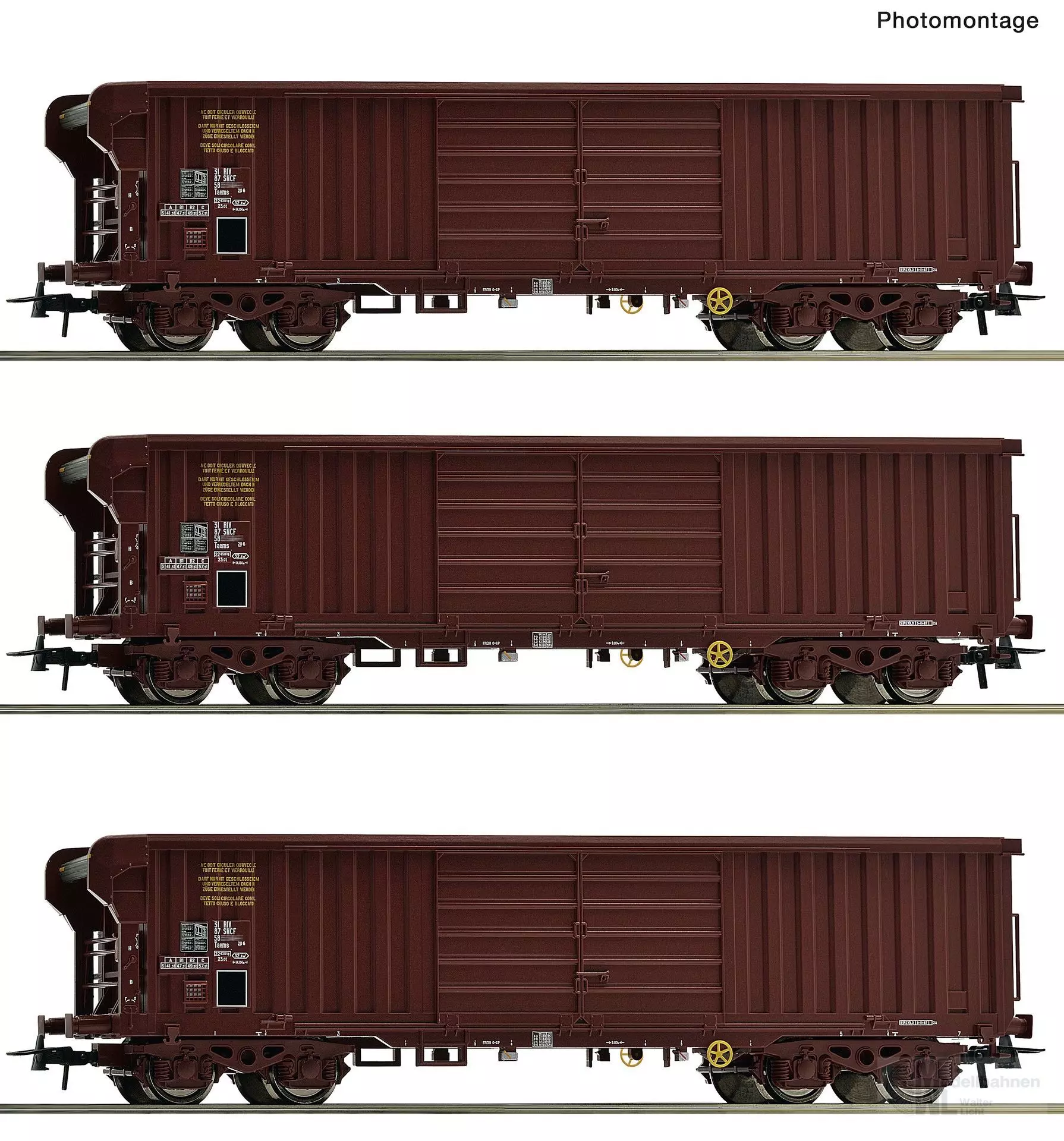 Roco 6600285 - Rolldachwagen Set SNCF Ep.IV 3.tlg. H0/GL