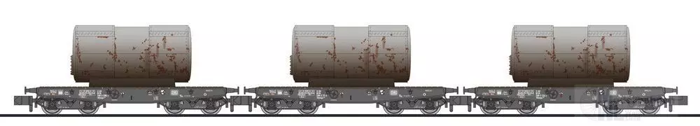 Liliput 260175 - Schwerlastwagen Set DB Ep.IV Beladung Kessel Rlmmp 650 N 1:160