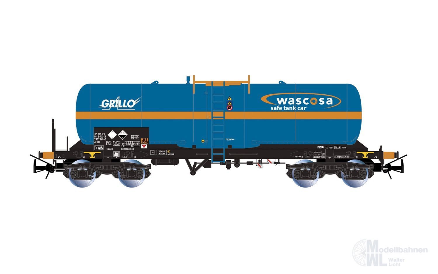 Rivarossi 6698 - Kesselwagen WASCOSA Ep.VI Grillo blau H0/GL