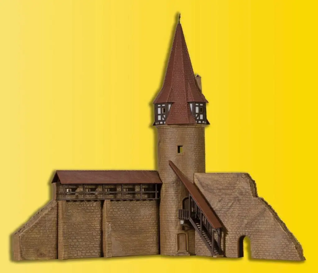 Kibri 37109 - Rundturm mit Mauer in Marktbreit N 1:160