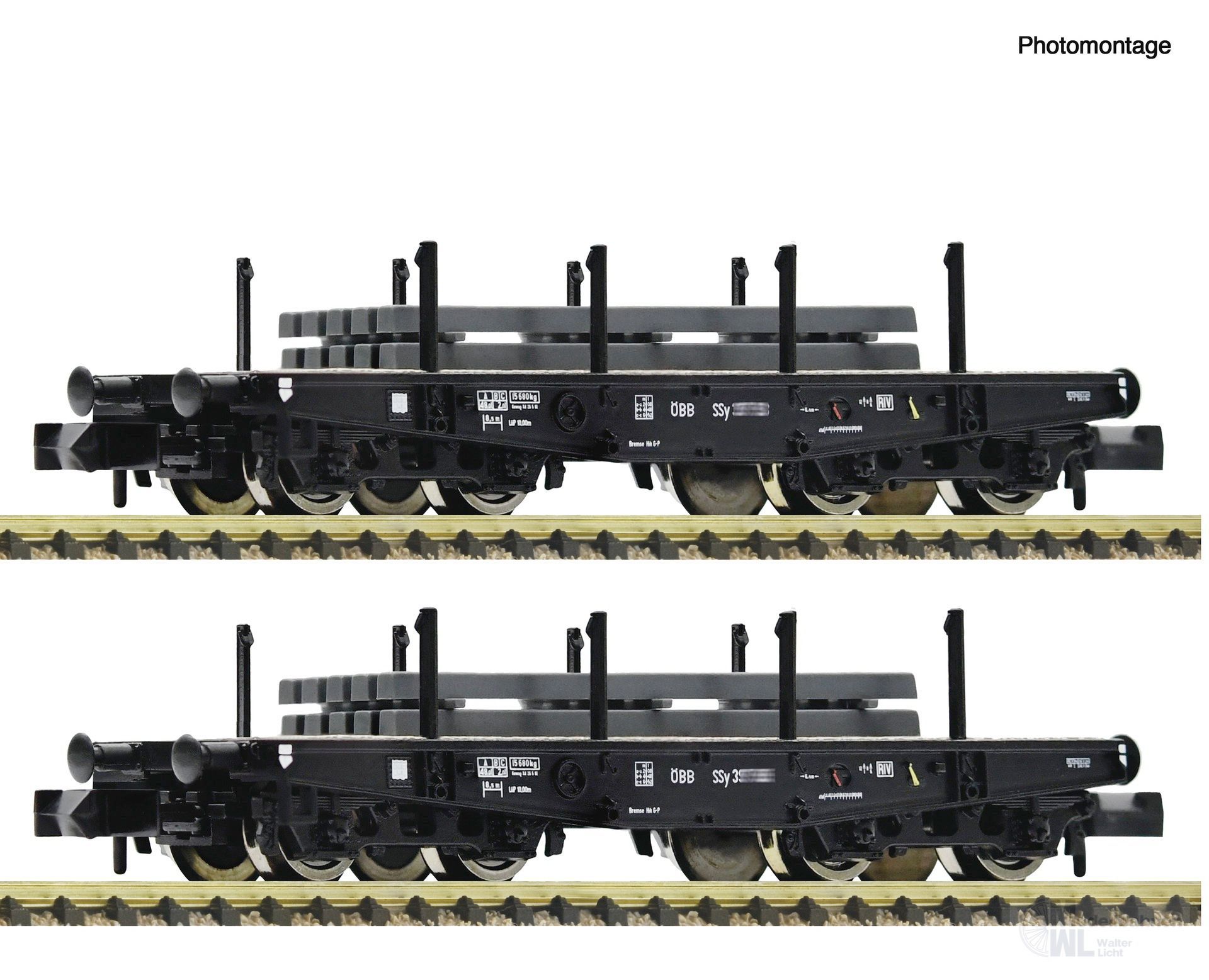 Fleischmann 6660134 - Schwerlastwagen Ste ÖBB Ep.III 2.tlg. beladen N 1:160