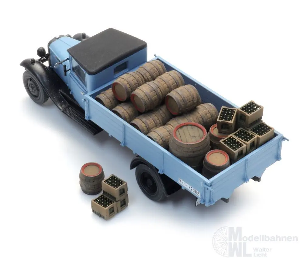 ARTITEC b.v. 387.640 - LKW-Ladung Holzbierfässer Fertigmodell H0 1:87