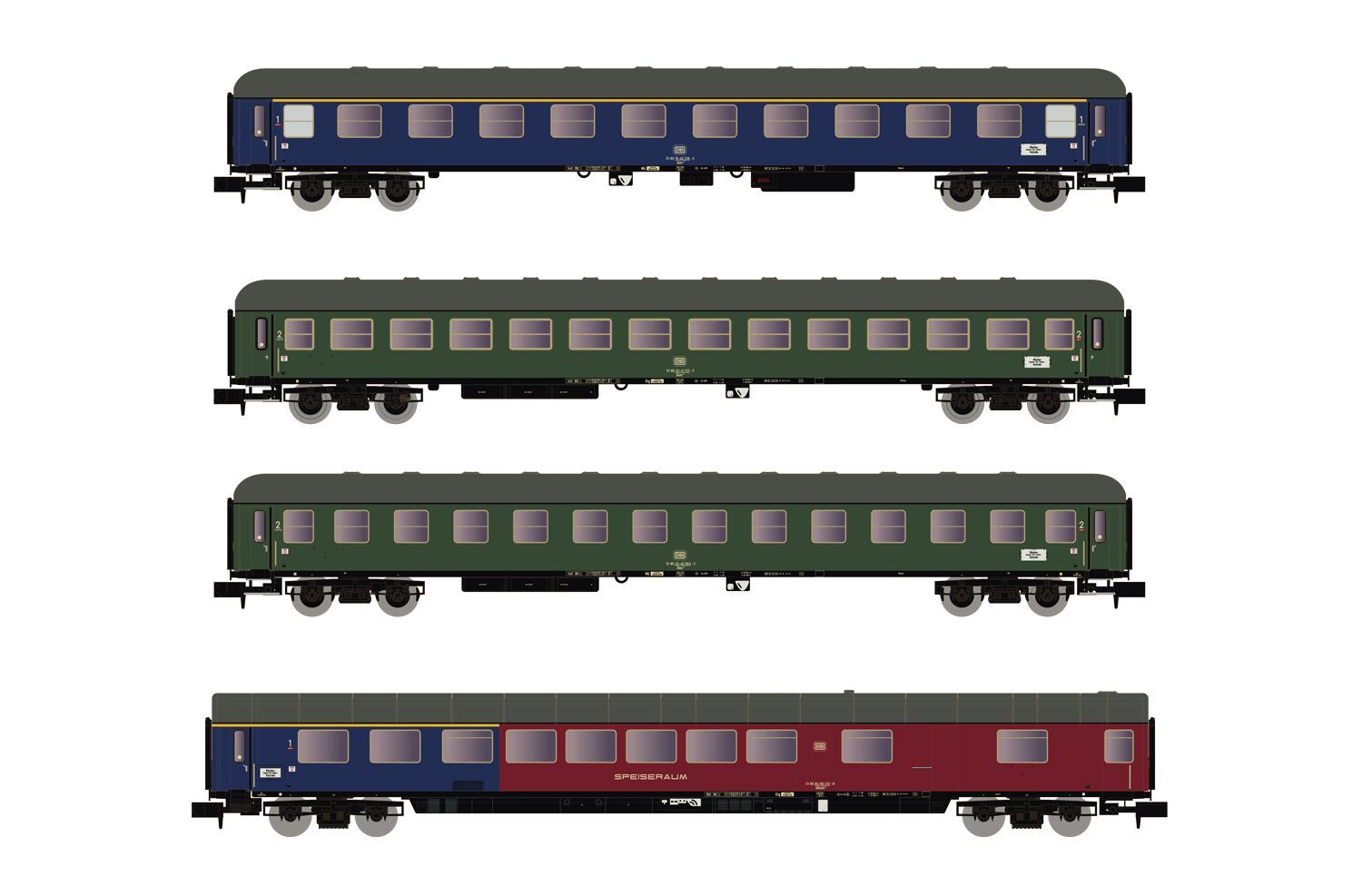Arnold 4359 - Personenwagen Set DB Ep.IV 4.tlg. N 1:160