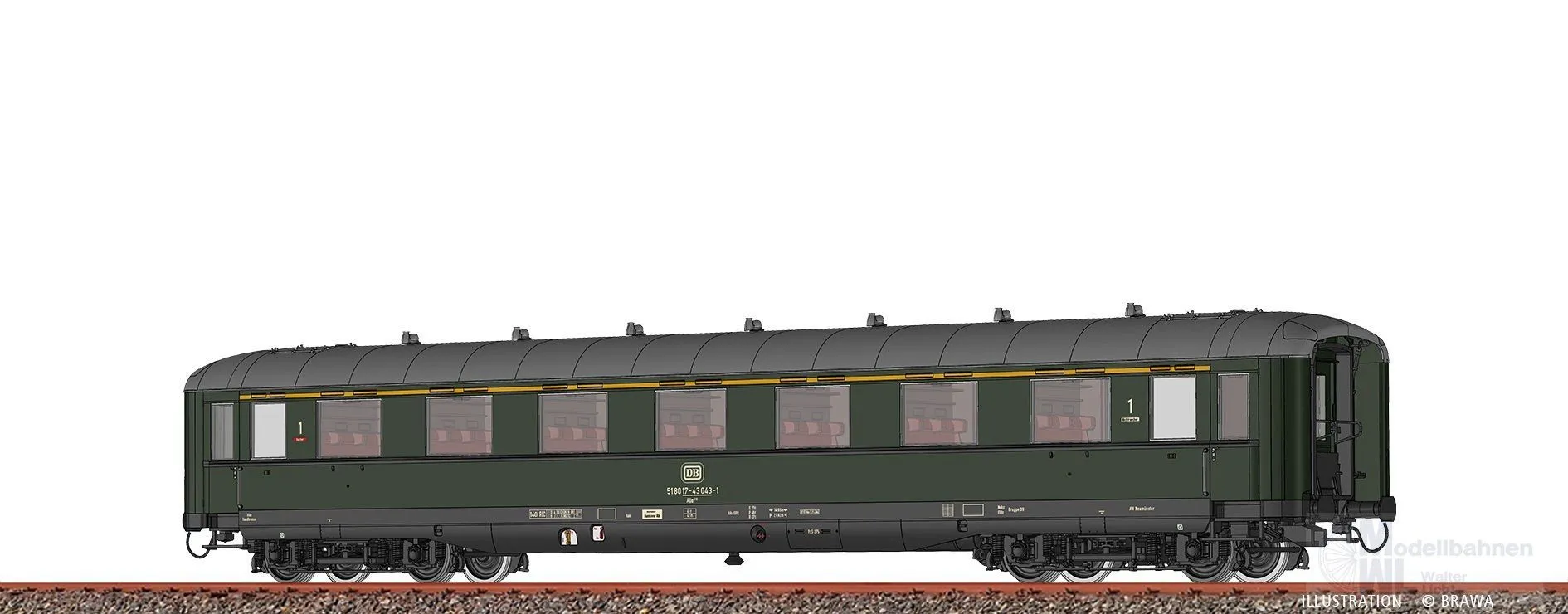 Brawa 51095 - Schürzenwagen DB Ep.IV Aüe310 51 80 17-43 043-1 H0/WS