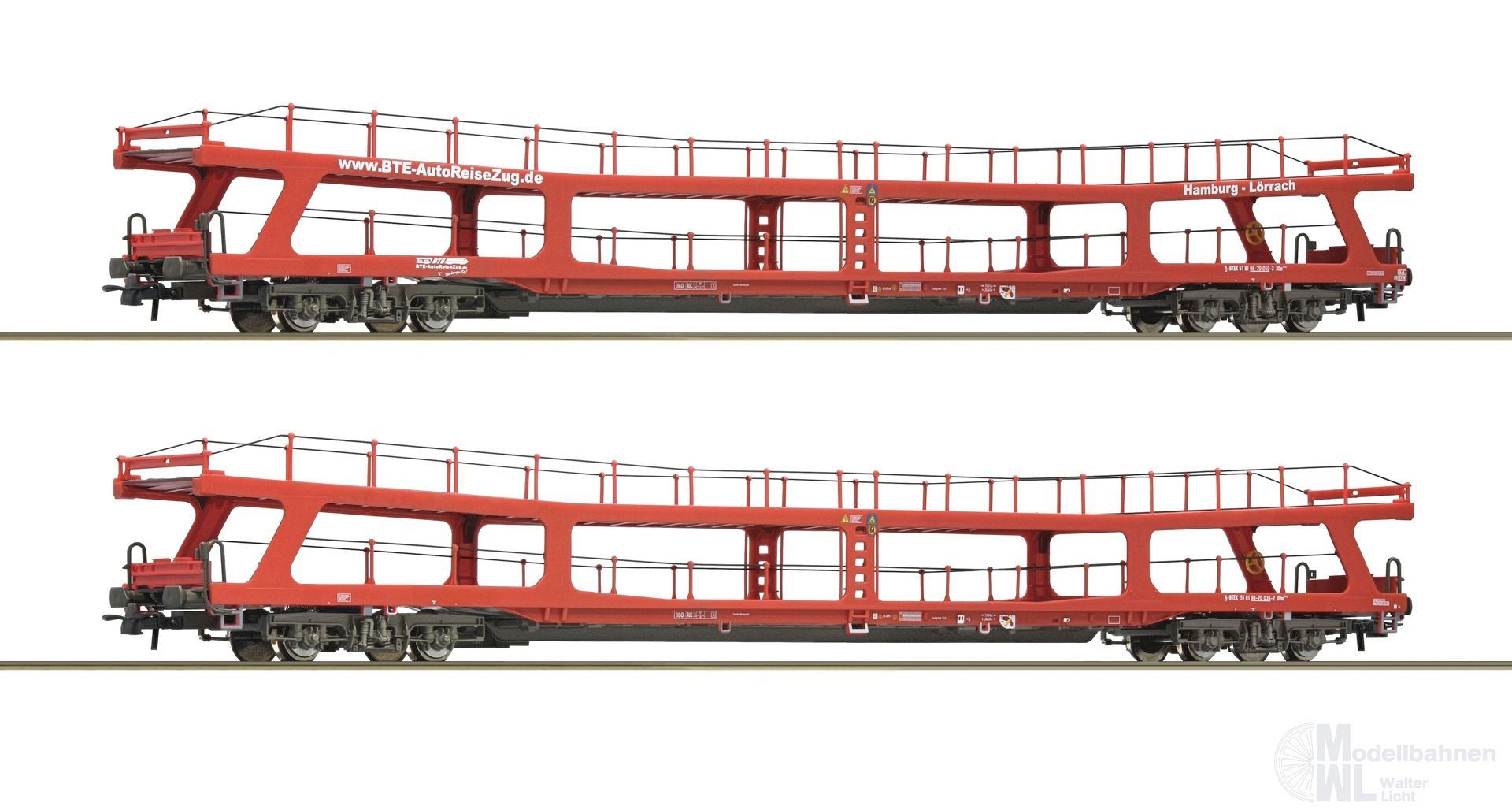 Roco 77047 - Autotransportwagen Set BTE Ep.VI 2.tlg. H0/GL Roco 77047 - Autotransportwagen Set BTE Ep.VI 2.tlg. H0/GL