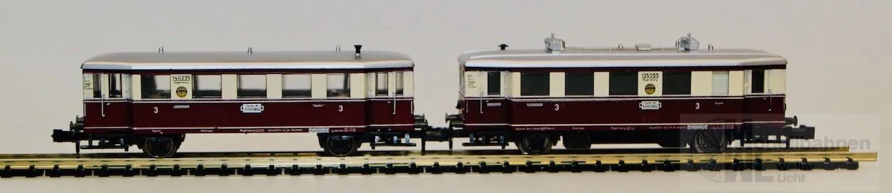 Trix 12093 - MINITRIX - Triebwagen VT 135 055 DRG Ep.II + Beiwagen N 1:160