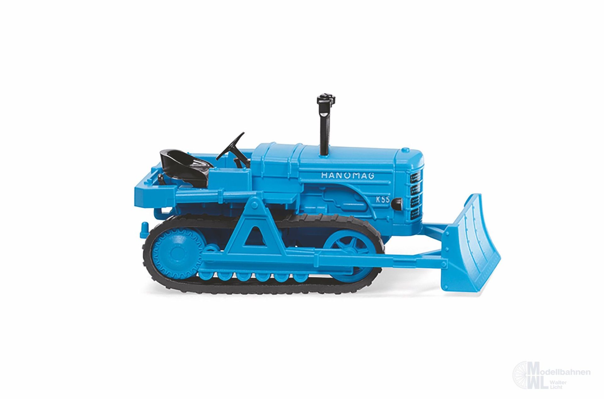 Wiking 084436 - Hanomag K55 Raupenschlepper mit Räumschild hellblau H0 1:87