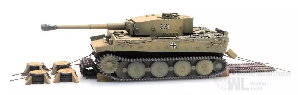 ARTITEC b.v. 6870402 - WM Tiger I gelb Eisenbahntransport H0 1:87