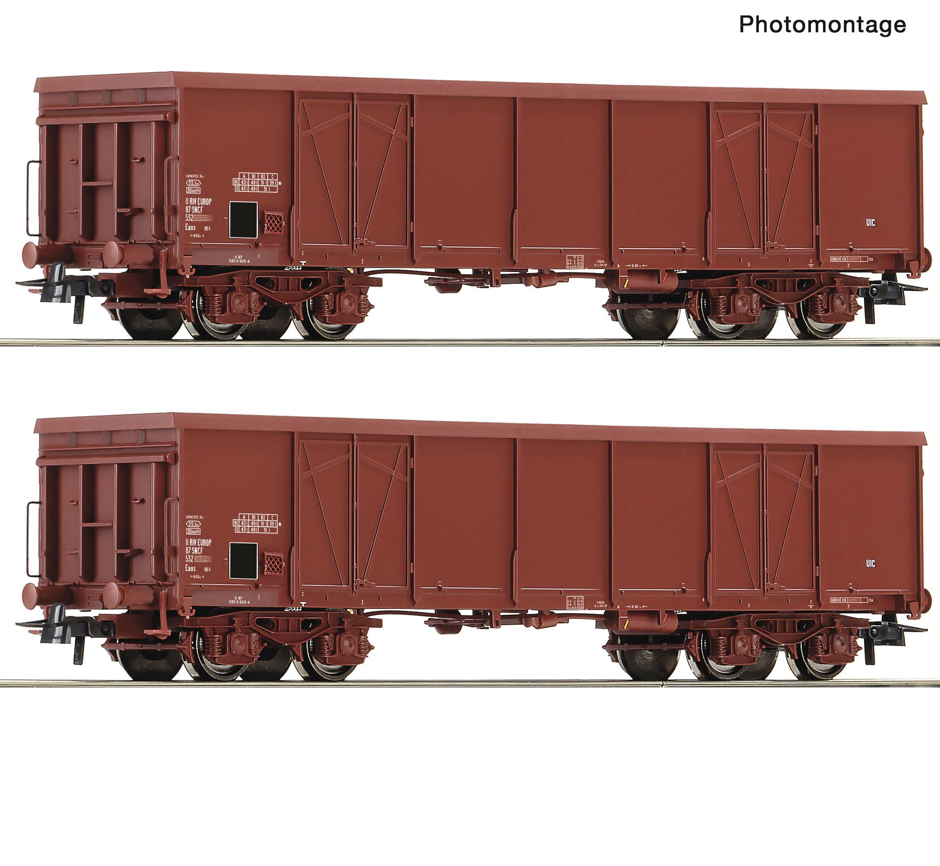 Roco 6600381 - 2er Set offene Güterwagen SNCF