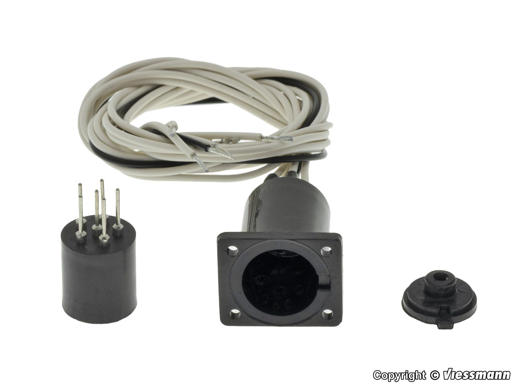 Viessmann 4650 - Zylindersteckfuß 6-polig mit Anschlusskabeln H0 1:87