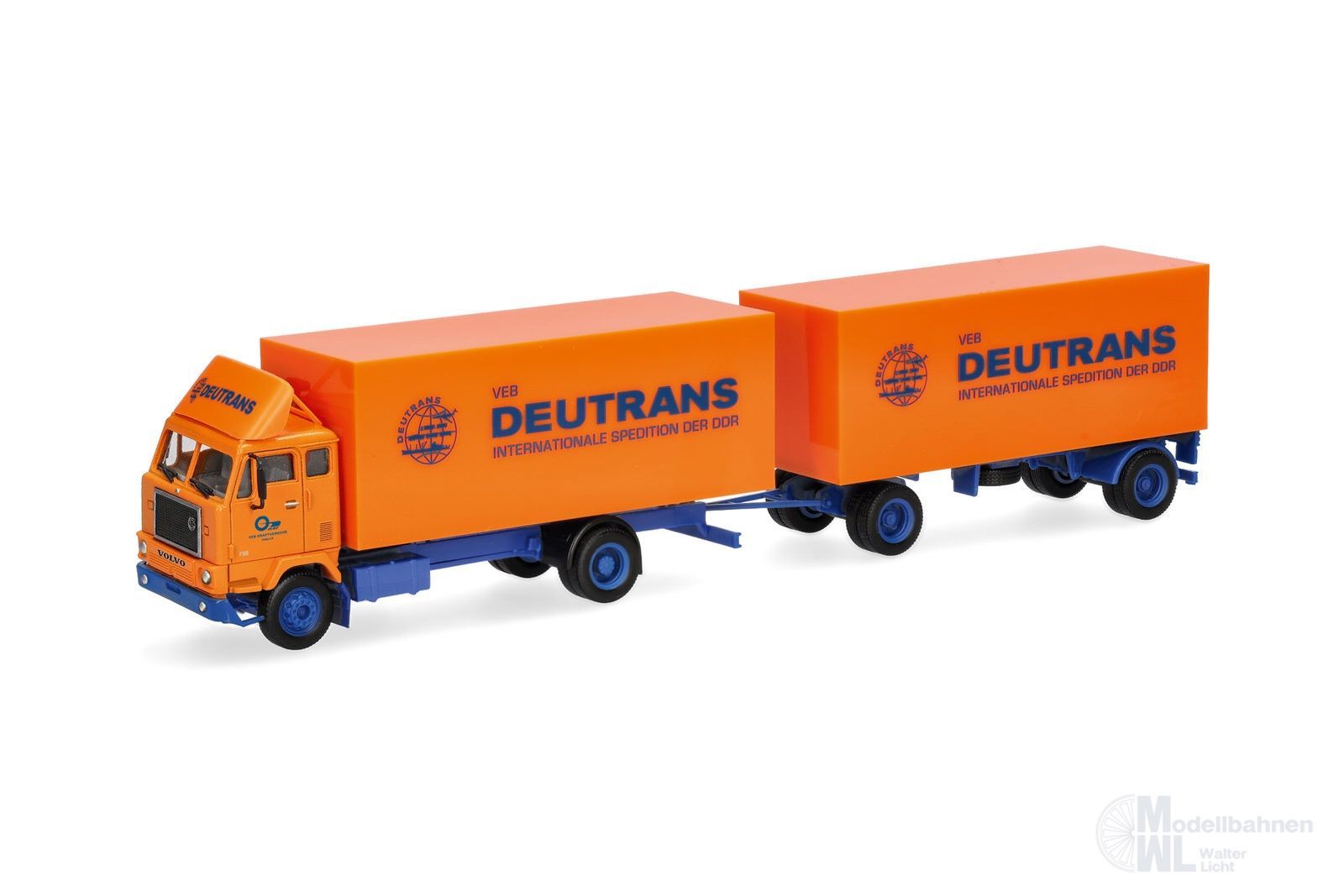 Herpa 322492 - Volvo F88 Koffer Hängerzug Deutrans H0 1:87