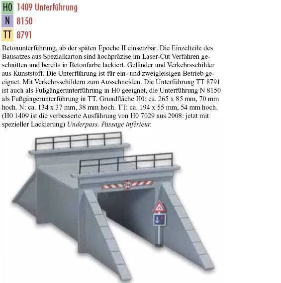 Busch 1409 - Unterführung H0 1:87
