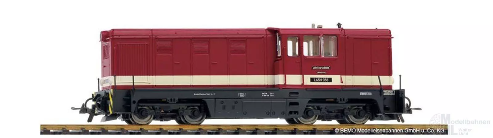 Bemo 1020875 - Diesellok L45H-358 SDG Lössnitzgrundbahn Ep.V/VI rot H0e